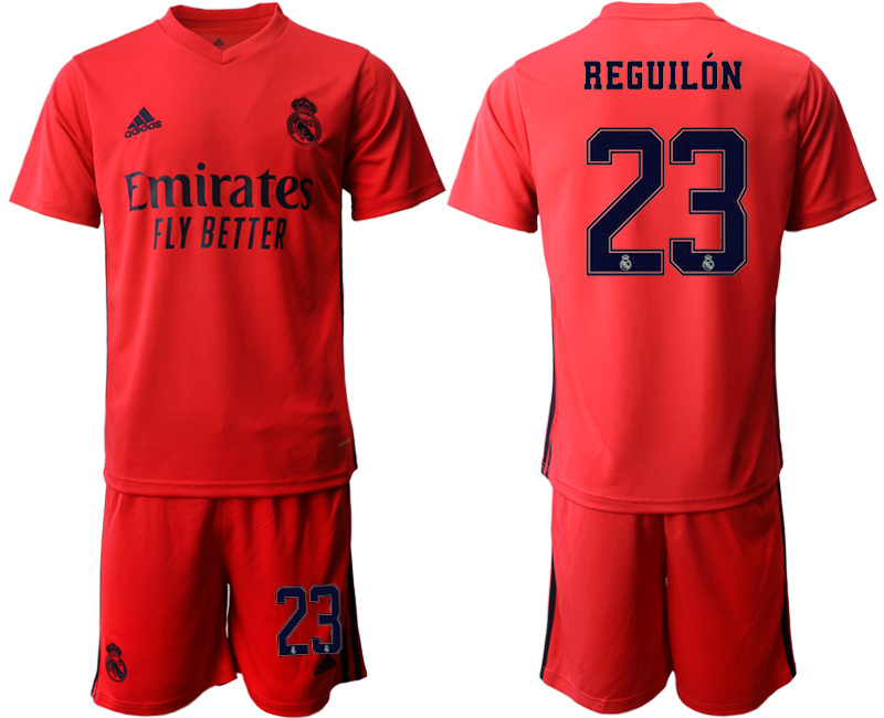 Men 2020-2021 club Real Madrid away #23 red Soccer Jerseys->real madrid jersey->Soccer Club Jersey